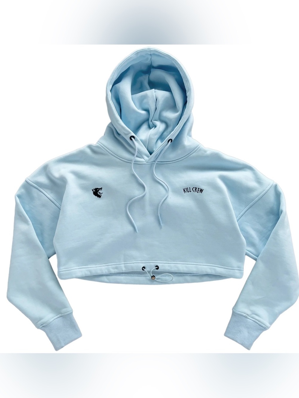 Kill Crew Wolf Crop Hoodie in baby blue size 3X